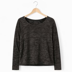 Xersion Gray Long Sleeve Top With Back Zip Sz Lg